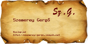 Szemerey Gergő névjegykártya