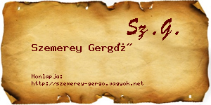 Szemerey Gergő névjegykártya